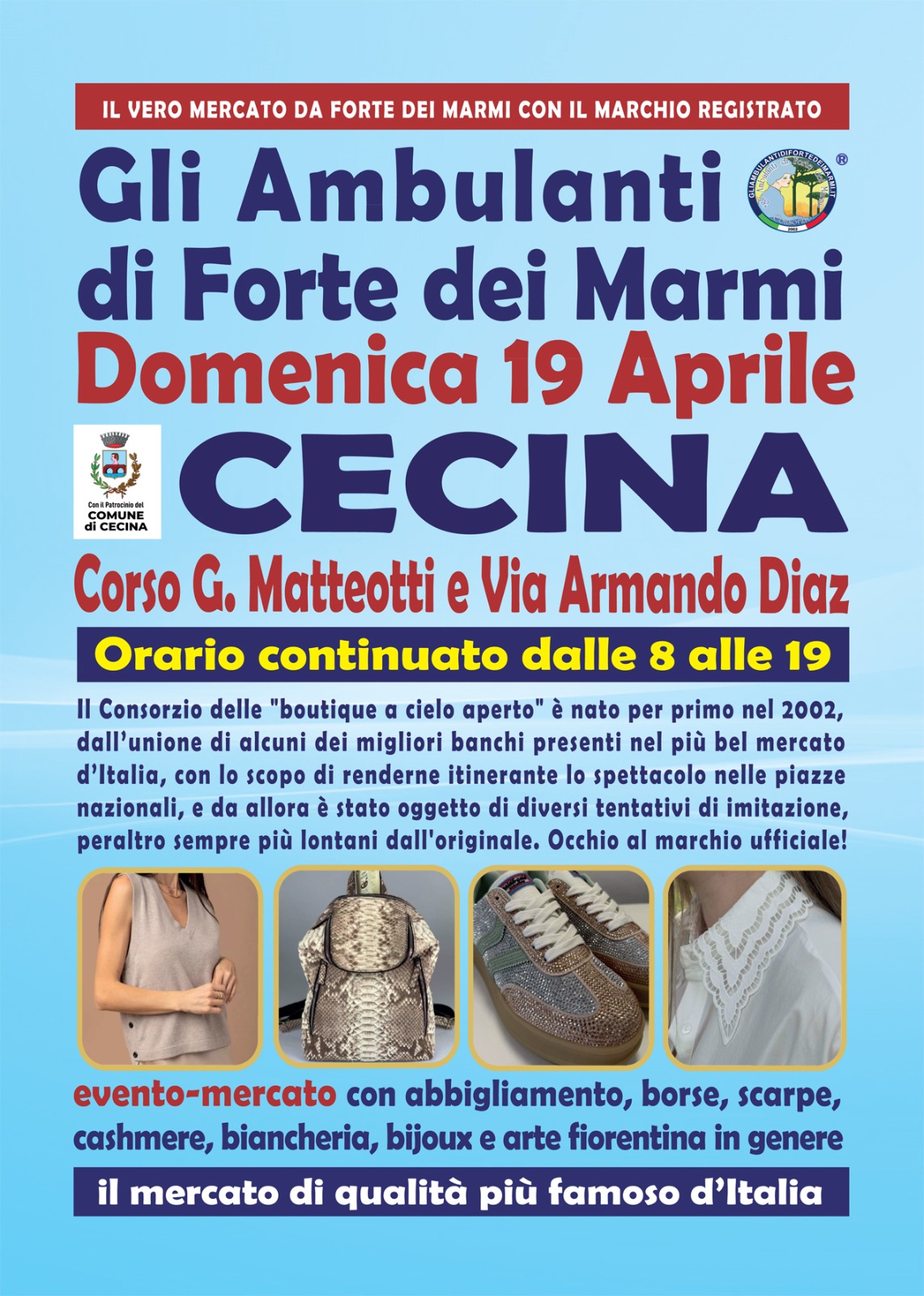 Gli ambulanti di Forte dei Marmi a Cecina